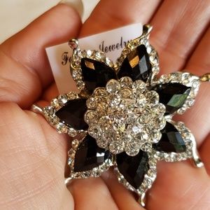 Black Rhinstone Brooch